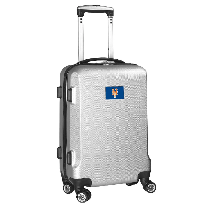 suitcase for spontaneous getaways-suitcase for breezy weather-New York Mets 20" Silver Domestic Carry-on Spinner