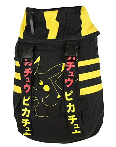 waterproof tactical backpack for tough conditions -Travel backpack for budget-Nintendo Pokemon Pikachu Adult Black Yellow Knapsack Backpack