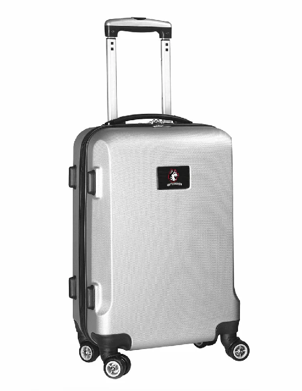 suitcase with built-in toiletry bag-suitcase with custom design-North eastern Huskies 20" Silver Domestic Carry-on Spinner