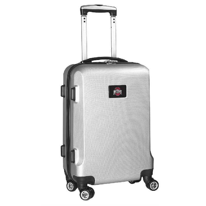 suitcase with maximum airline carry-on size-suitcase for minimalist travel-Ohio State Buckeyes 20" Silver Domestic Carry-on Spinner