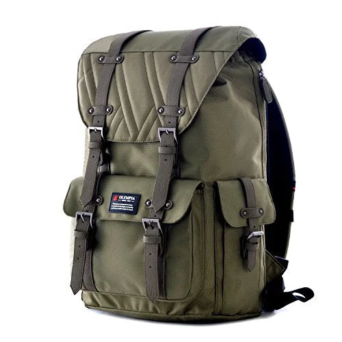 expandable luggage-style backpack -Compact backpack for hiking-Olympia Hopkins 18-Inch Backpack Ov, Olive, One Size