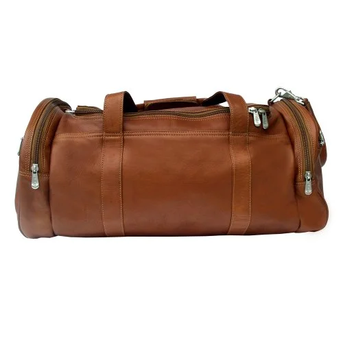 suitcase for travelers who love luxury experiences-suitcase for camping gear-Piel Leather Gym Bag, Saddle, One Size