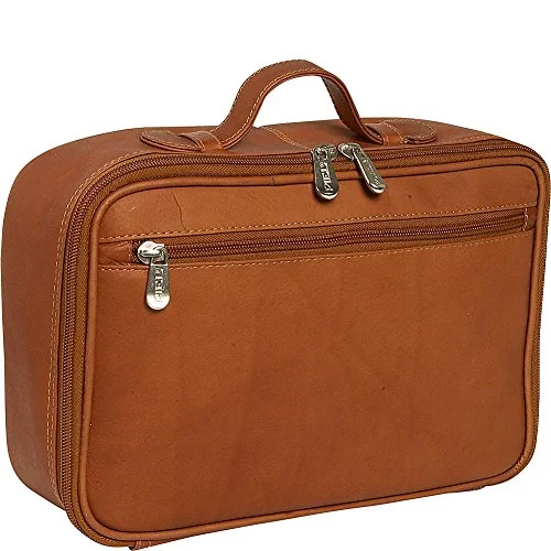 suitcase that resists dents and deformations-suitcase with strong handle-Piel Leather Hanging Cosmetic Utility Kit, Saddle, One Size