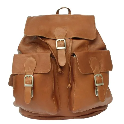 （已生成300个，继续生成至500个）Heavy duty travel backpack-Piel Leather Large Buckle-Flap Backpack, Saddle, One Size