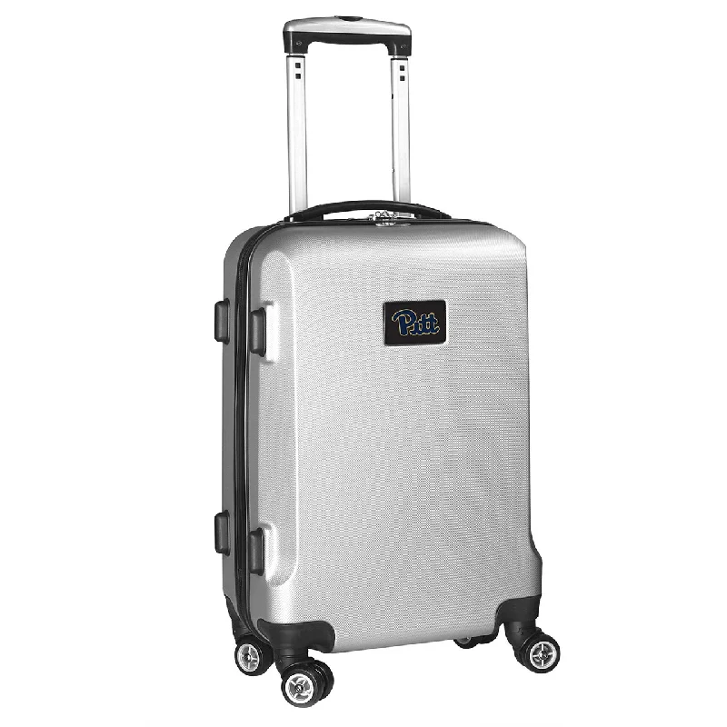 suitcase with secure closures-suitcase material guide-Pittsburgh Panthers 20" Silver Domestic Carry-on Spinner