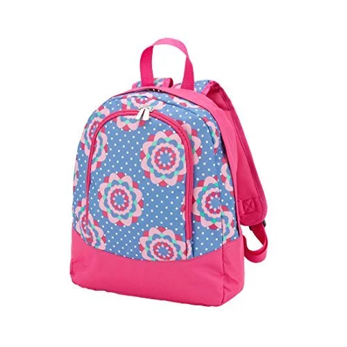 stylish college backpack for girls -Backpack for extended trips-Preschool Elementary School 14 Inch Water Resistant Backpack - Zoey Polka Dot Floral