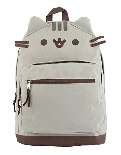 convertible backpack with hidden straps -Backpack with padded straps-Pusheen Cat Face Backpack Standard