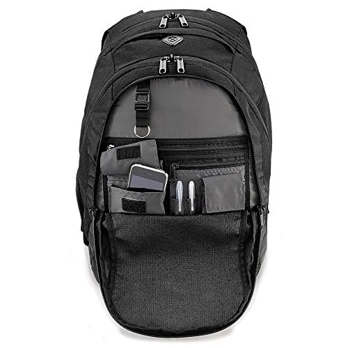 comfortable business travel backpack -Heavy duty hiking backpack-Quadra Vessel Laptop Backpack Bag (One Size) (Black)