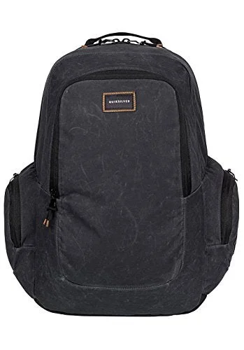 backpack with hidden storage compartments -Eco-friendly backpack-Quiksilver Schoolie Plus 25L Backpack One Size Oldy Black