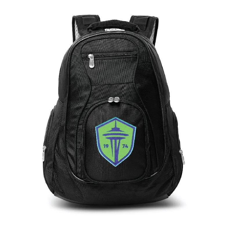 backpacks for sketch artists with portable easel holder-Backpacks for festival season-Seattle Sounders FC 19" Premium Laptop Backpack