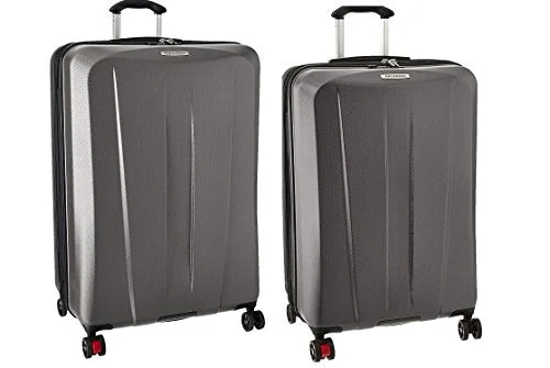 suitcase with a lightweight yet tough shell-suitcase with comfy lining-Ricardo Beverly Hills San Clemente 2 Piece Spinner Luggage Set | 26 And 30, Moon Silver