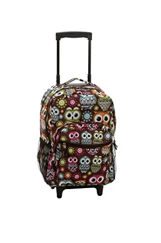 vintage leather backpack for men -Stylish backpack for commuting-Rockland 17 Inch Rolling Backpack, Owl, One Size