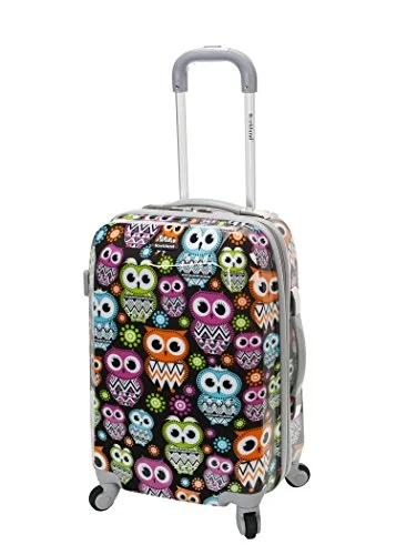 suitcase for luxury private jet travel-suitcase for oversized luggage-Rockland 20 Inch Polycarbonate Carry On, Owl, One Size