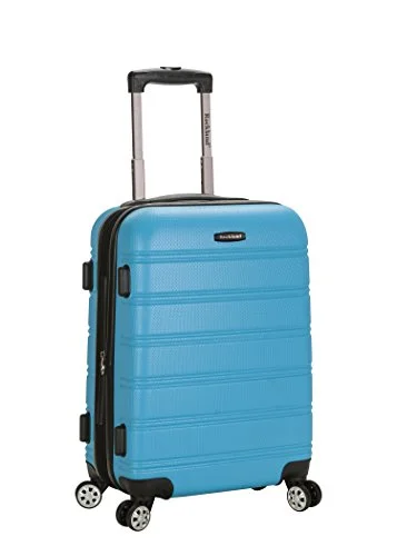 suitcase for travelers who love luxury experiences-suitcase for mild weather-Rockland Luggage Melbourne 20 Inch Expandable Carry On, Turquoise, One Size