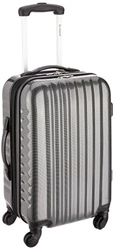 suitcase with removable mesh dividers-suitcase with elastic bands-Rockland Melbourne 20 Inch Non-Expandable Abs Carry On, Carbon, One Size