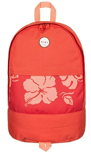 backpack with anti-theft zippers -Backpack for short getaways-Roxy Junior'S Anchor Point Printed Backpack, Fiery Orange Tropical Border, One Size