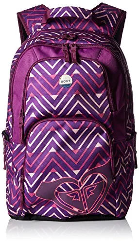 extra-large capacity backpack -Backpack with side straps-Roxy Junior'S Huntress Backpack, Black Berry Chevron Geo, One Size