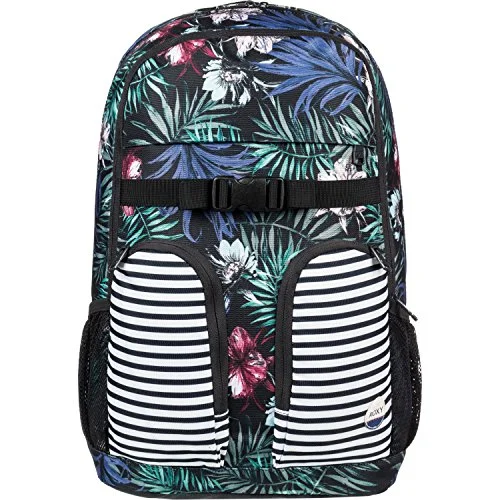 small waterproof backpack for daily use -Affordable backpack for students-Roxy Take It Slow Womens Backpack One Size Anthracite Swim Belharra Flower