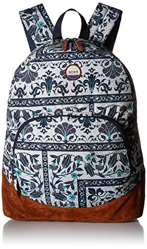 kids' backpack with safety harness -Stylish backpack for school-Roxy Women'S Fairness Backpack, Dress Blues Square Flower