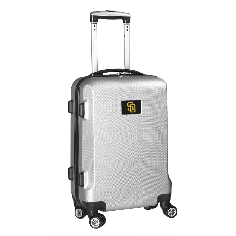 suitcase with lightweight aluminum handle-suitcase for fresh travel-San Diego Padres 20" Silver Domestic Carry-on Spinner