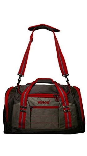 quick-access sports bag with side pockets -Sports bag for pads-Sports Outdoor Gym Wisdom Duffel Bag (24, Red)