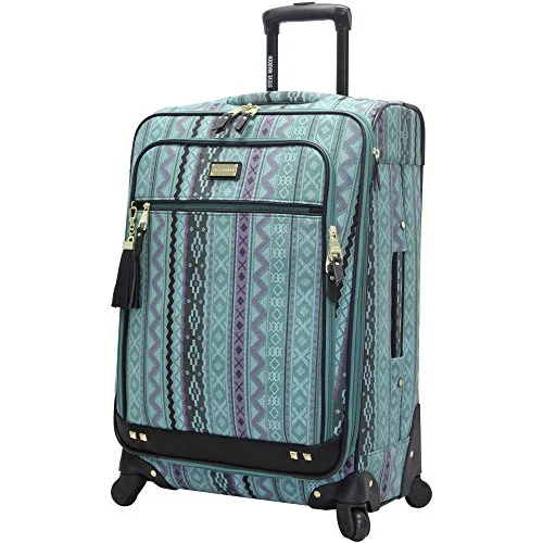 suitcase for professional hairstylists-suitcase for hybrid travel-Steve Madden Luggage Large 28" Expandable Softside Suitcase With Spinner Wheels (Legends Turquoise)