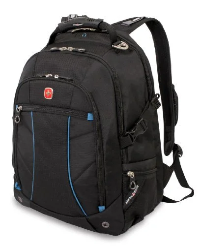 sleek and modern laptop backpack -Backpack for carrying gear-Swiss Gear Sa3118 Black With Blue Laptop Backpack - Fits Most 15 Inch Laptops And Tablets