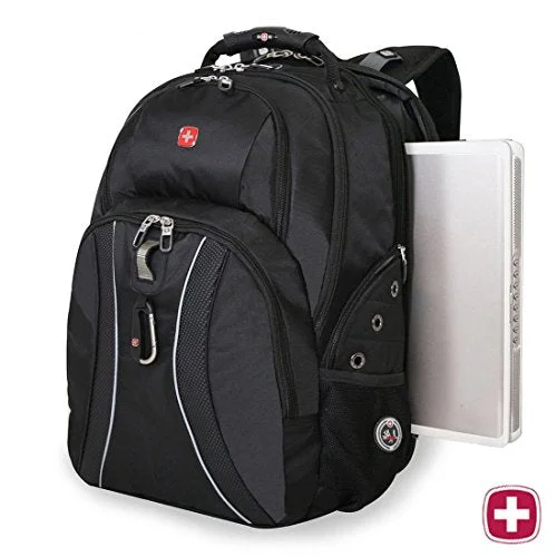 business travel backpack with expandable storage -Backpack with hidden pockets-Swissgear Laptop Notebook Mac Book Ipad Swiss Gear Swissgear 17" Inch Outdoor Scansmart Backpack