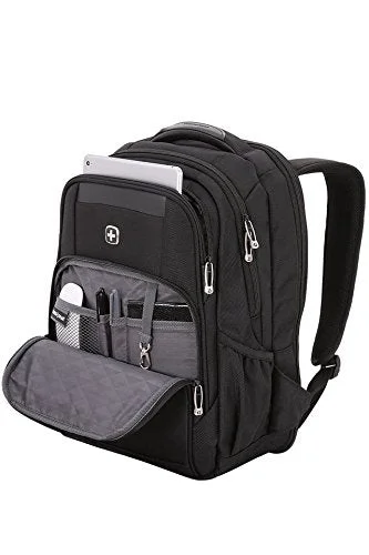 hydration-ready backpack for outdoor adventures -Backpack for office use-Swissgear Scansmart Backpack - Look Refined And Classy In This Laptop Carry-On. Incl. Trolley Strap