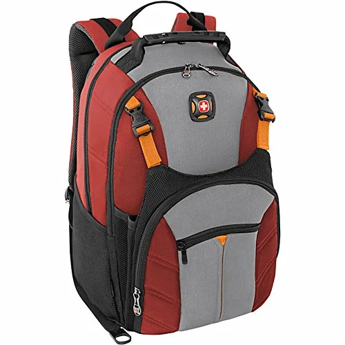 stylish waterproof backpack for college -Compact travel backpack-Swissgear Sherpa 16 Laptop Backpack Travel School Bag - Red