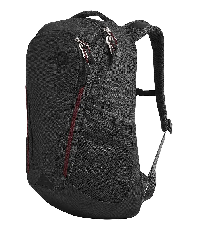 sleek backpack for modern travelers -Backpack for cold weather-The North Face Women's Vault Backpack, Asphalt Grey Light Heather/Deep Garnet Red