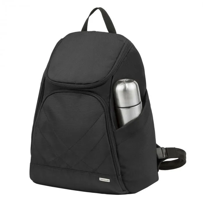 laptop backpack with premium organization -Backpack with hidden pockets-Travelon 42310 Anti-Theft Classic Backpack Black