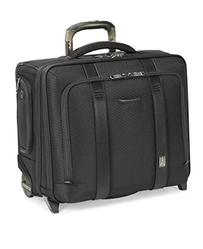 suitcase with soft grip handles-suitcase packing for quick trips-Travelpro Crew Executive Choice 2 Wheeled Brief bag, 17-in with USB port