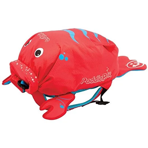 mini travel backpack for light packing -Backpack for crisp weather-Trunki Paddlepak Water-Resistant Backpack - Pinch The Lobster (Red)