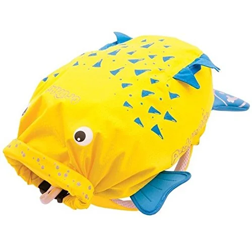 school backpack with extra compartments -Stylish backpack for daily-Trunki Spike Paddlepak Blow Fish Backpack - Yellow