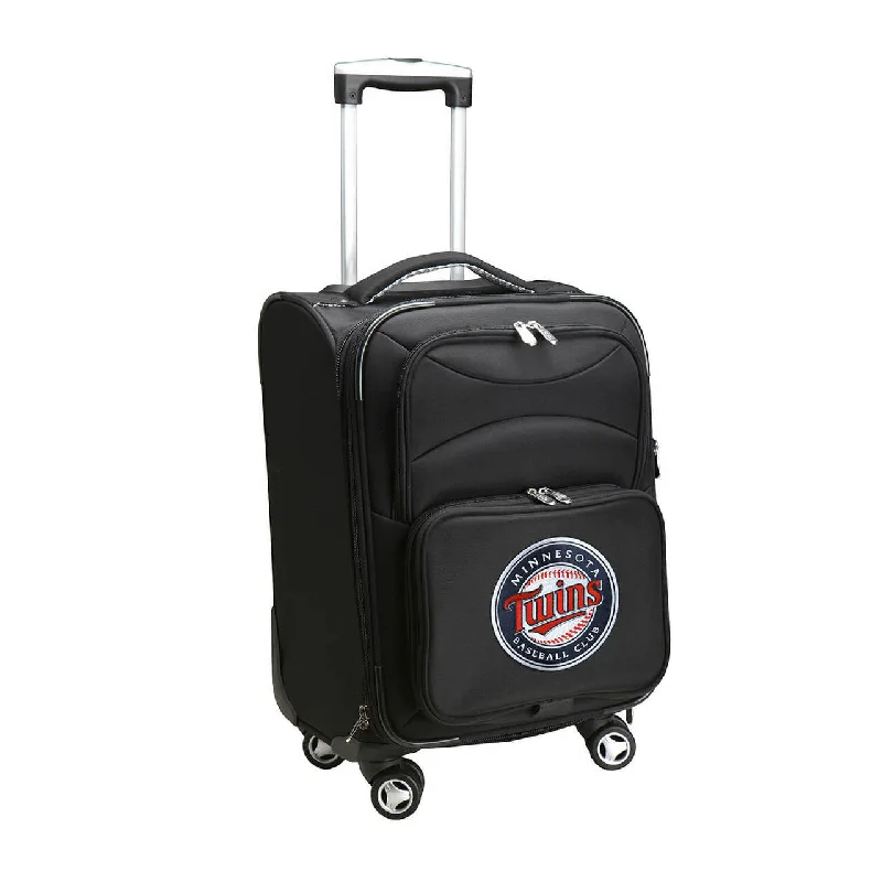 suitcase for packing business and casual outfits separately-suitcase for epic travel-Twins Luggage | Minnesota Twins 21" Carry-on Spinner Luggage