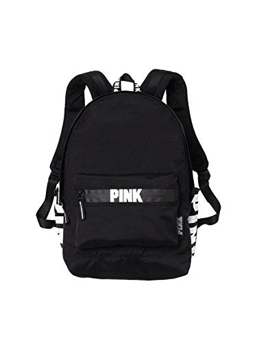 waterproof business backpack for professionals -Backpack for gentle hikes-Victorias Secret Pink Campus Backpack Black/White Logo