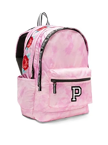 compact waterproof gym backpack -Backpack with key holder-Victoria'S Secret Pink Campus Backpack Cupid Pink Tie Dye With Roses