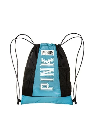 RFID-blocking backpack for travelers -Backpack with snap closures-Victoria'S Secret Pink Drawstring Backpack Bluebird