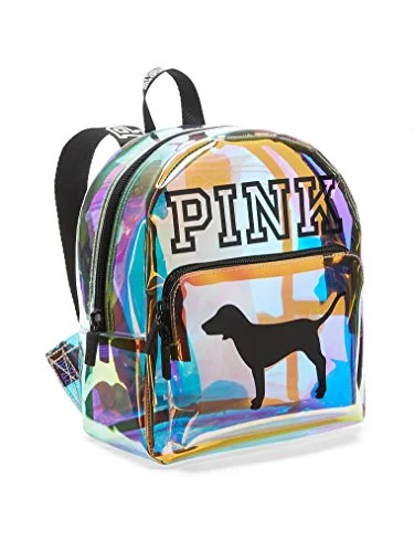 stylish city backpack for modern travelers -Travel backpack for solo-Victoria'S Secret Pink Fashion Show 2017 Mini Shine Backpack, Iridescent