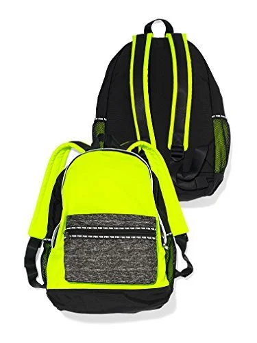 waterproof backpack with reinforced base -Backpack for mini trips-Victoria'S Secret Pink Padded Laptop Sleeve Backpack Book Bag Tote Neon Yellow Black Grey Marl