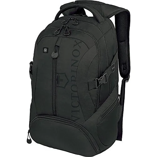 stylish everyday backpack with minimalist design -Backpack with outer pockets-Victorinox Vx Sport Scout Laptop Backpack, Black/Black Logo