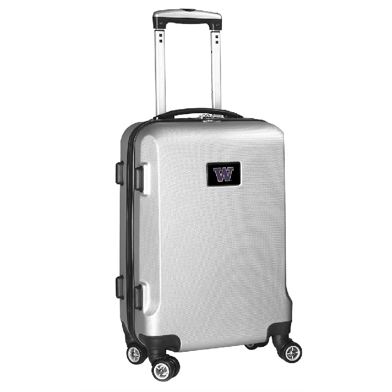 suitcase that simplifies packing-suitcase with TSA lock-Washington Huskies 20" Silver Domestic Carry-on Spinner