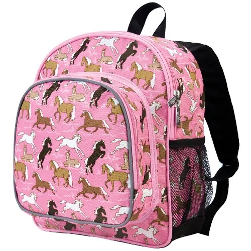 waterproof business backpack for professionals -Backpack for group trips-Wildkin Horses In Pink 12 Inch Backpack