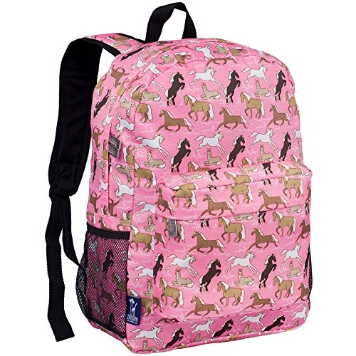 compact waterproof gym backpack -Backpack for long hikes-Wildkin Horses In Pink 16 Inch Backpack