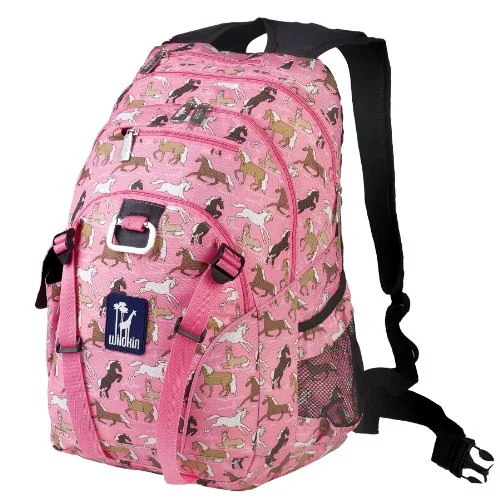 fashionable work backpack for men and women -Waterproof hiking backpack-Wildkin Horses In Pink Serious Backpack