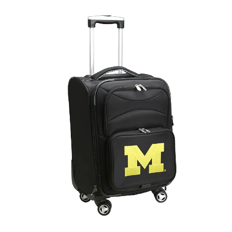 suitcase with reinforced handle joints-suitcase for river travel-Wolverines Luggage | Michigan Wolverines 21" Carry-on Spinner Luggage