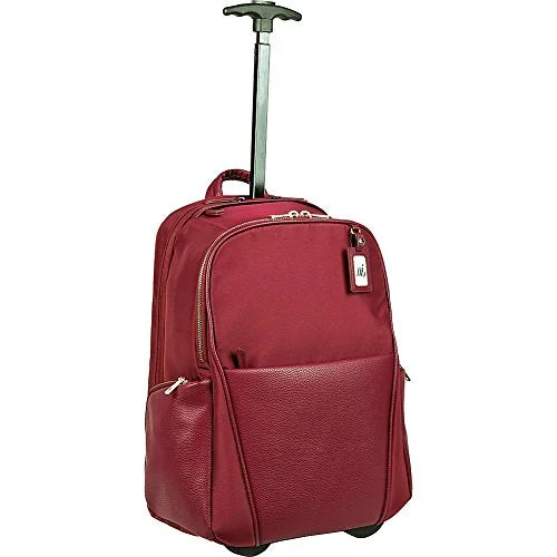 collapsible travel backpack -Travel backpack for tough trips-Women In Business Portofino Ladies Roller Backpack (Burgundy)