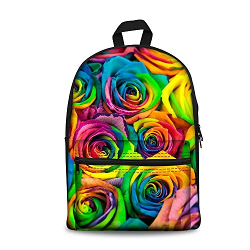 compact laptop backpack for professionals -Backpack for leisure trips-Youngerbaby Kids Xmas Gifts Colorful Flower Print Fashion Backpack For Teen Girls School Bag