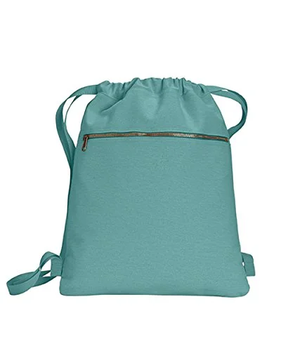 professional backpack for office workers -Backpack with extra loops-Zuzify Pigment Dyed Canvas Cinch Sak Drawstring Backpack. Fz0992 Os Seafoam